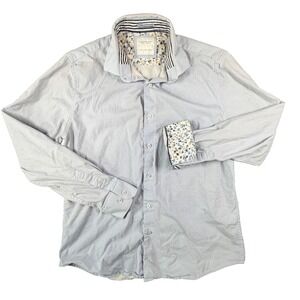 Cactus Man Ricky Singh Dress Shirt Mens Large Blue Button Front Geometric Print